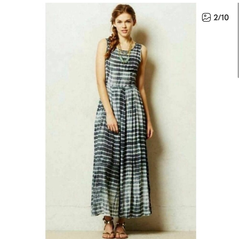 Anthropologie Shibori Tie-Dye Maxi Dress